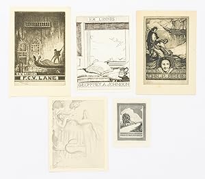 A group of five bookplates by Harold Byrne