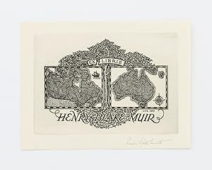 Image du vendeur pour An etched bookplate designed for Harry Muir, signed by the artist mis en vente par Michael Treloar Booksellers ANZAAB/ILAB
