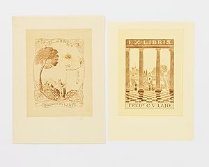 Two bookplates by Lloyd Rees, designed for Frederick C.V. Lane and Rosamond [Rosamund] P.A. Lane