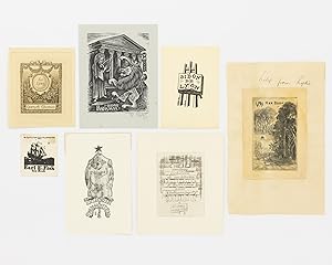 A small collection of seven European and American bookplates