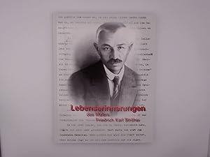 Seller image for Lebenserinnerungen des Malers Friedrich Karl Strher mit Signatur von P. Strher for sale by Buchschloss