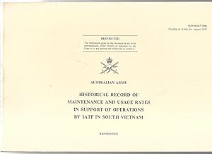 Image du vendeur pour Historical Record of Maintenance and Usage Rates in Support of Operations by 1ATF in South Vietnam 7610-66-067-7556 mis en vente par City Basement Books