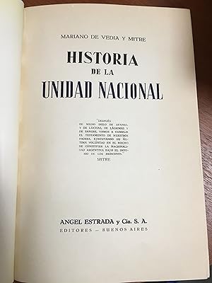 Immagine del venditore per Historia de la unidad nacional venduto da Libros nicos