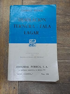 Imagen del vendedor de Desolacion ternura tala lagar a la venta por Libros nicos