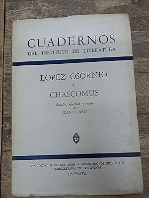 Imagen del vendedor de Cuadernos del instituto de literatura Lopez Osornio y Chascomus a la venta por Libros nicos