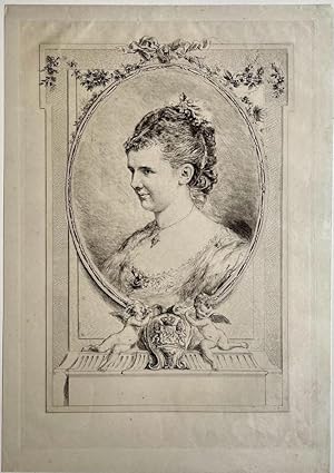 Antique portrait print, Dutch Royals I Portrait of Emma van Waldeck-Pyrmont, published ca. 1880, ...