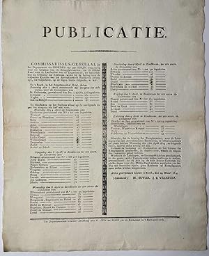 Publication / Affiche 1814, Monden van den Rijn / Rhine | Publicatie. Department der Monden van d...