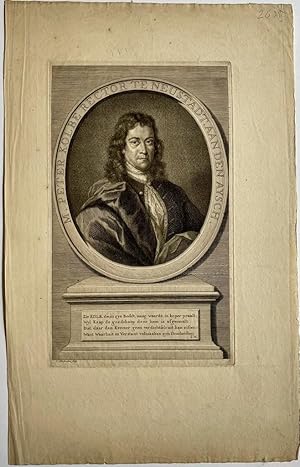 Bild des Verkufers fr Antique portrait print I Portrait of German rector Peter Kolb (Kolbe), published ca. 1740, 1 p. zum Verkauf von Antiquariaat Arine van der Steur / ILAB