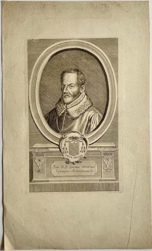 Antique portrait print I Humanist Lievin van der Beken, Laevinius Torrentius (1525-1595), publish...