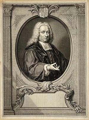 Antique portrait print I Theologian Johan van den Honert, published ca. 1750, state I/3, 1 p.