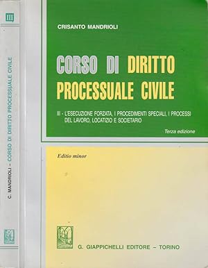 Bild des Verkufers fr Corso di diritto processuale civile L'esecuzione forzata, i procedimenti speciali, i processi del lavoro, locatizio e societario zum Verkauf von Biblioteca di Babele