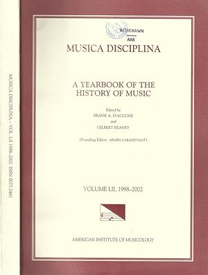 Seller image for Musica disciplina Vol. LII A yearbook of the history of Music for sale by Biblioteca di Babele