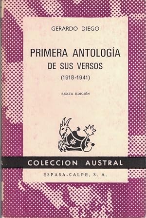 Bild des Verkufers fr Primera antologa de sus versos (1918-1941). zum Verkauf von La Librera, Iberoamerikan. Buchhandlung