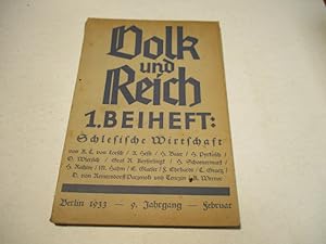 Imagen del vendedor de Volk und Reich. 1- Beiheft: Schlesische Wirtschaft. a la venta por Ottmar Mller