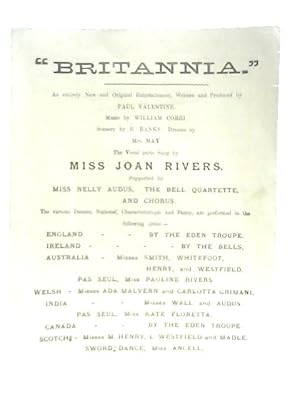 Bild des Verkufers fr Britannia; An Entirely New and Original Entertainment zum Verkauf von World of Rare Books