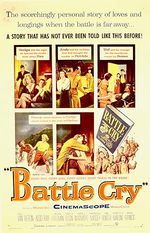 "BATTLE CRY" ORIGINAL MOVIE POSTER 1955 LINEN-BACKED. USMC