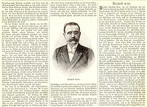 Bild des Verkufers fr 7. Februar 1852 in Schmarsow, Historiker, Direktor despreu. geheimen Staatsarchiv. Brustbild mit biograpischem Text auf einem Blatt. zum Verkauf von Antiquariat Hild