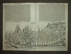 1 feuillet tirée de LA CHRONIQUE DE NUREMBERG par HARTMANN SCHEDEL Imprimé à Nuremberg 1493 (1er ...