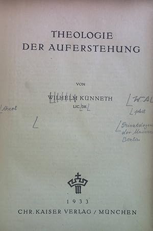 Image du vendeur pour Theologie der Auferstehung. Forschungen zur Geschichte und Lehre des Protestantismus : Reihe 6 ; Bd. 1 mis en vente par books4less (Versandantiquariat Petra Gros GmbH & Co. KG)