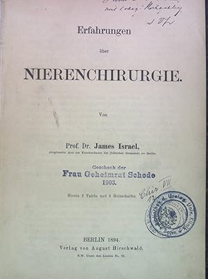 Bild des Verkufers fr Erfahrungen ber Nierenchirurgie. zum Verkauf von books4less (Versandantiquariat Petra Gros GmbH & Co. KG)