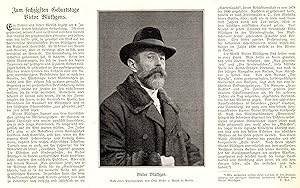 Seller image for Dichter, geb. 1844 in Zrbig. Brustbild mit Text zu seinem sechzigsten Geburtstag am 4. Januar 1904 auf einem Blatt. for sale by Antiquariat Hild