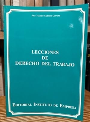 Imagen del vendedor de LECCIONES DE DERECHO DEL TRABAJO a la venta por Fbula Libros (Librera Jimnez-Bravo)