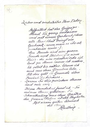 Bild des Verkufers fr Eigenh. Brief mit U. "Alastair". zum Verkauf von Eberhard Kstler Autographen&Bcher oHG