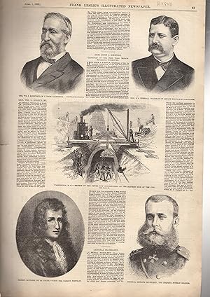 Immagine del venditore per ENGRAVING: "Gen. Wm. S. Rosecrans".engraving from Frank Leslie's Illustrated Newspaper: April 1,1882 venduto da Dorley House Books, Inc.