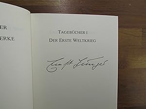 Sämtliche Werke; Teil: Bd. 1 : Abt. 1, Tagebücher ; 1., Der erste Weltkrieg SIGNIERT