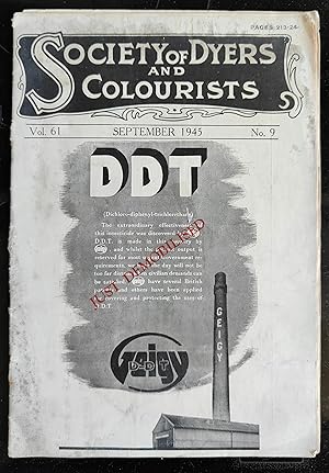 Image du vendeur pour Society Of Dyers And Colourists September 1945 mis en vente par Shore Books