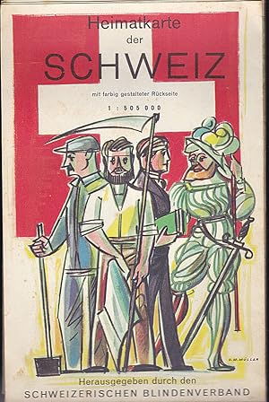 Heimatkarte Schweiz 1: 505000 mit farbig gestalteter Rückseite