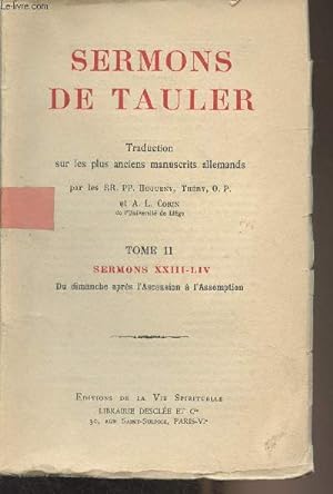 Image du vendeur pour Sermons de Tauler - Tome II - Sermons XXIII-LIV mis en vente par Le-Livre