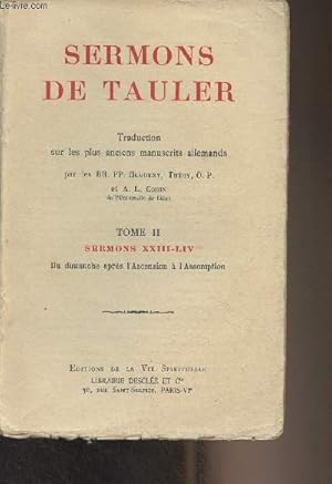 Image du vendeur pour Sermons de Tauler - Tome II - Sermons XXIII-LIV mis en vente par Le-Livre