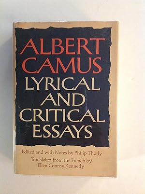 Imagen del vendedor de Lyrical and Critical Essays a la venta por The Bookery