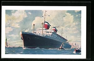 Postcard Passagierschiff S. S. America den Hafen New York's verlassend