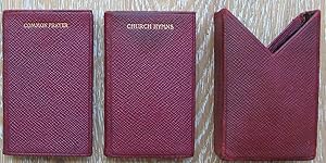 The Book of Common Prayer plus Church Hymns - 2 tiny volumes bound in red leather and contained w...