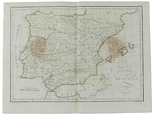 HISPANIA ANTIQUA tratta da "Tabulae geographicae orbis veteribus noti", circa 1820 - Carta geogra...