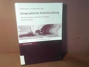 Immagine del venditore per Geographische Risikoforschung. Zur Konstruktion verrumlichter Risiken und Sicherheiten.(= Erdkundliches Wissen, Band 147). venduto da Antiquariat Deinbacher