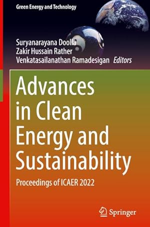 Bild des Verkufers fr Advances in Clean Energy and Sustainability : Proceedings of ICAER 2022 zum Verkauf von AHA-BUCH GmbH