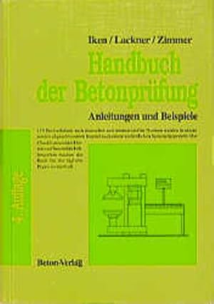 Immagine del venditore per Handbuch der Betonprfung: Anleitungen und Beispiele. venduto da Antiquariat Thomas Haker GmbH & Co. KG