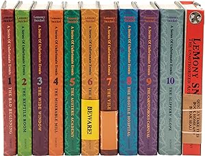 Immagine del venditore per A Series of Unfortunate Events: Volumes 1 to 10 and The Unauthorized Biography (First UK Editions, Signed) The Bad Beginning, The Reptile Room, The Wide Window, The Miserable Mill, The Austere Academy, The Ersatz Elevator, The Vile Village, The Hostile Hospital, The Carnivorous Carnival, The Slippery Slope and The Unauthorized Autobiography venduto da Royal Books, Inc., ABAA