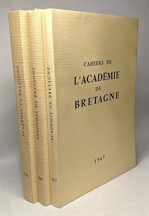 Cahiers de l'académie de Bretagne - ANNEE 1967 + 1968 + 1969 --- 3 volumes