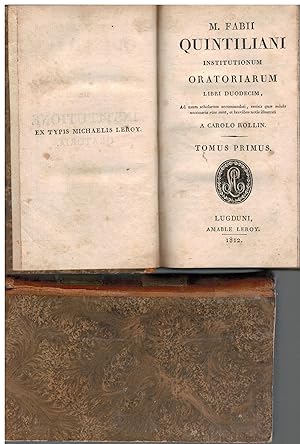 Seller image for Institutionum oratoriarum libri duodecim Tomus pimus e Tomus secundus for sale by Books di Andrea Mancini
