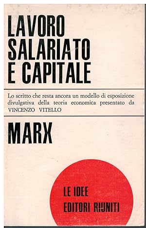 Imagen del vendedor de Lavoro salariato e capitale a la venta por Books di Andrea Mancini