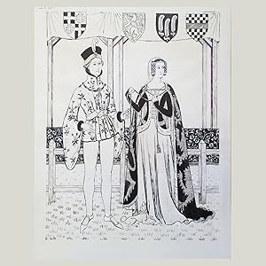 Imagen del vendedor de Original drawing by Margot Hamilton Hill depicting fashions from the reign of Richard II, 1380 a la venta por Beaux Books, ABA, ILAB