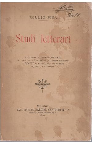 Imagen del vendedor de Studi letterari a la venta por Books di Andrea Mancini