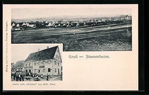 Ansichtskarte Stammheim, Gasthaus zum Ochsen von Wilh. Merz, Teilansicht