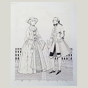 Immagine del venditore per Original drawing by Margot Hamilton Hill depicting fashions from the reign of George II, 1740 venduto da Beaux Books, ABA, ILAB