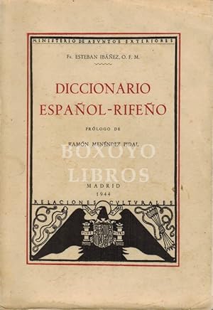 Diccionario español-rifeño. Prólogo de Ramón Menéndez Pidal