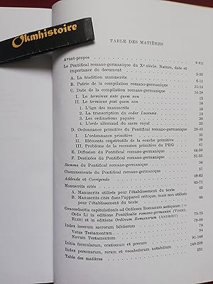 Le Pontifical romano-germanique du dixième siècle. ------- Volume 3 , Introduction générale et Ta...